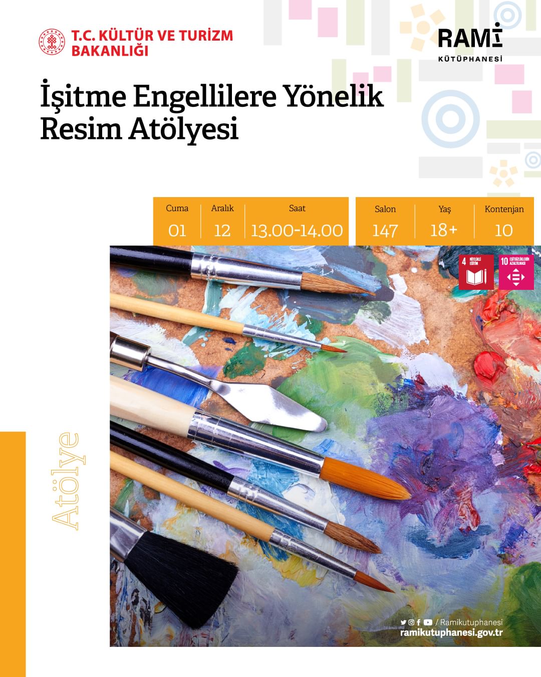 RAMİ KÜTÜPHANESİ - İşitme Engellilere Yönelik Resim Atölyesi
